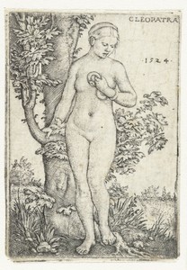 Dood van Cleopatra met slang bij een vijgenboom