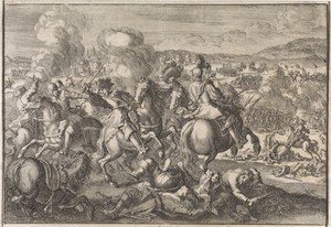 Dood van koning Gustaaf II Adolf van Zweden tijdens de slag van Lützen, 1632