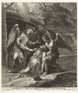 Dood van Maria Magdalena in armen van twee engelen