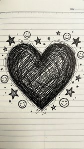 Doodle Heart with Stars