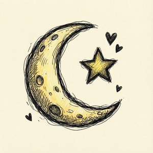 Doodle Moon Stars