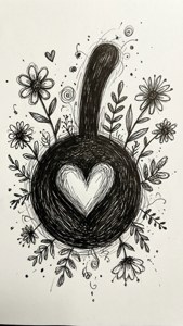 Doodle Semicolon Heart
