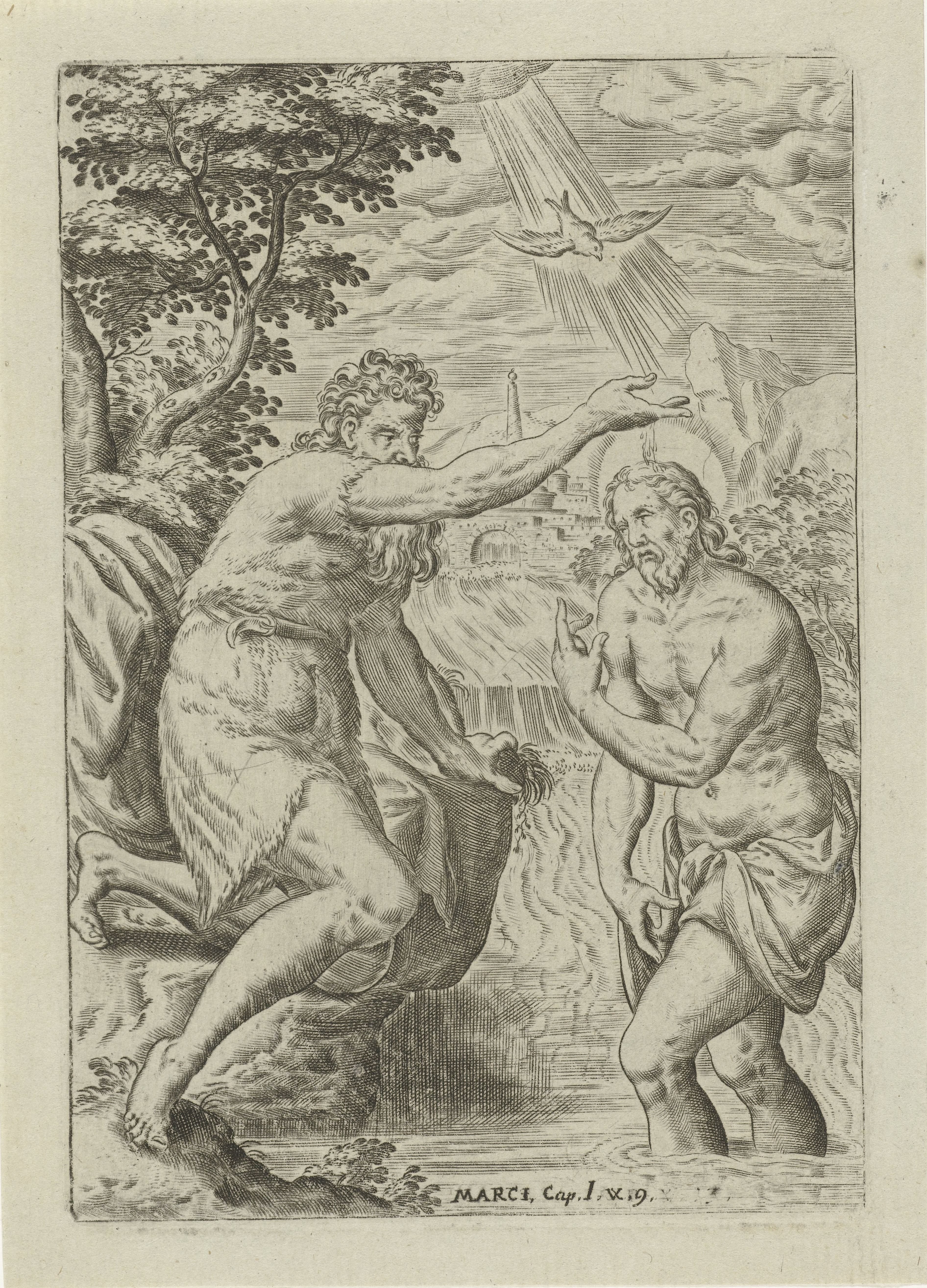 Doop van Christus by Abraham de Bruyn