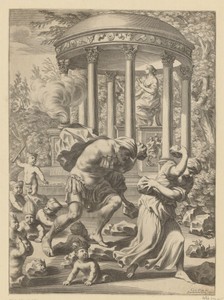 Door Deukalion en Pyrrha gegooide stenen veranderen in mannen zoals voorspeld door het orakel van Themis