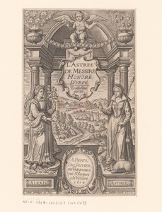 Doorkijk naar een landschap met verwijzingen naar het boek L'Astrée de Messire