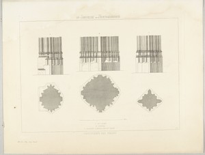 Doorsnede en zijaanzicht van pilaar-voetstukken