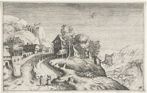 Dorp in een berglandschap