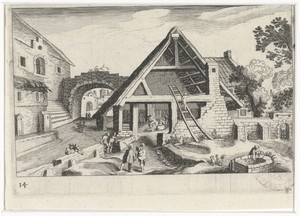 Dorpsgezicht met de Heilige Familie