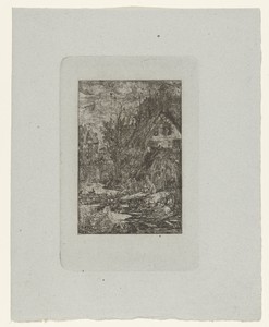 Dorpsgezicht met een rivier