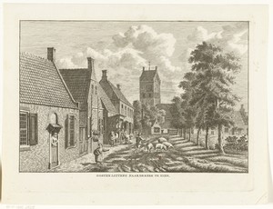 Dorpsgezicht met kerk te Oosterlittens