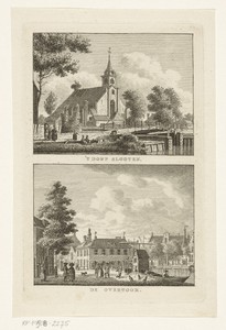 Dorpsgezicht met Nederlands Hervormde Kerk te Sloten en Stadsgezicht met Overtoom te Amsterdam