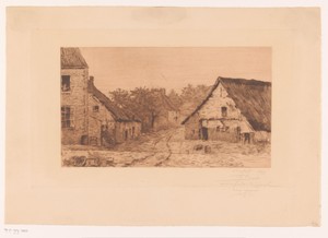 Dorpsgezicht met rietgedekte gebouwen