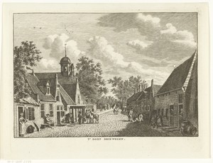 Dorpsgezicht met straat te Driewegen