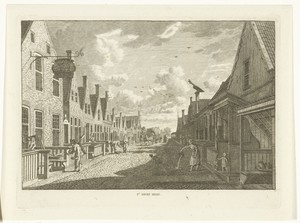 Dorpsgezicht met straat te Heeg