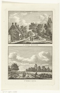 Dorpsgezicht te Hitzum en gezicht op het dorp Boer