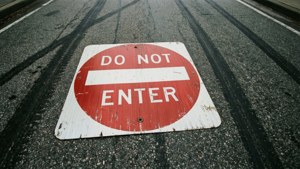 Downed Sign on Road