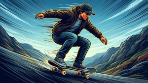 Downhill Skateboarder SVG