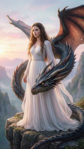 Dragon and Queen Embrace