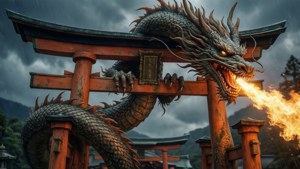 Dragon and Torii
