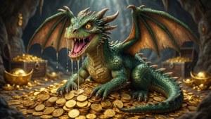 Dragon Drooling Over Gold