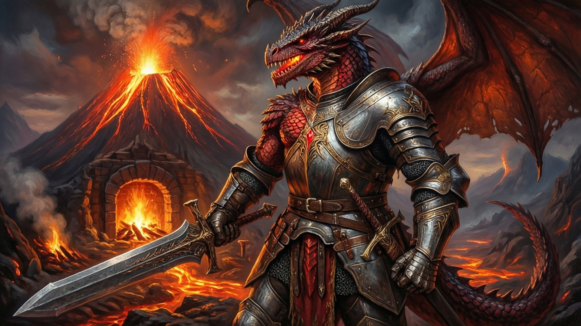 Dragon Forge Guardian by Wallpapers.art Studio