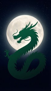 Dragon Moon Silhouette