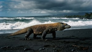 Dragon on Black Beach