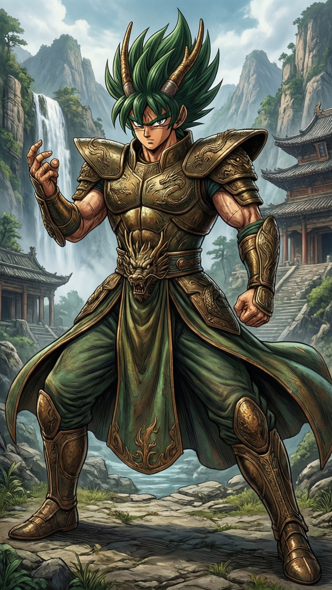 Dragon Shiryu Waterfall by Wallpapers.art Studio