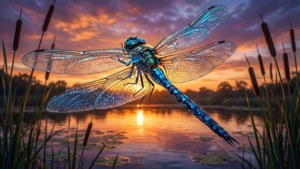 Dragonfly at Sunset
