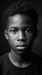 Dramatic Black and White Portrait
