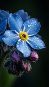 Dramatic Blue Dew Drops