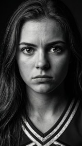 Dramatic Cheer Mom Portrait