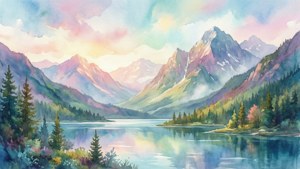 Dreamy Watercolor Mountains