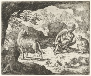 Drie apen en een wolf
