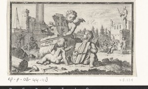 Drie engelen met de wapenschilden van Nicolaes Witsen en Johannes Hudde