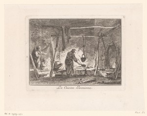 Drie figuren in een keuken in Lijfland