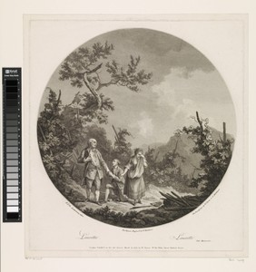 Drie figuren in een wijngaard