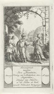 Drie historische figuren in gesprek