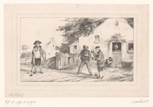 Drie mannen spelen jeu de boules