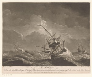 Drie marineschepen gaan ten onder in een storm