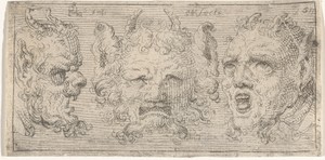 Drie maskers met hoorns