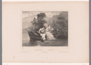 Drie mensen in een boot halen een verdronken meisje uit het water