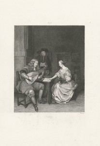 Drie musicerende personen in een interieur
