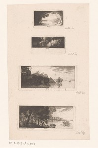 Drie rivierlandschappen en een bosgezicht