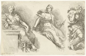 Drie zittende vrouwen