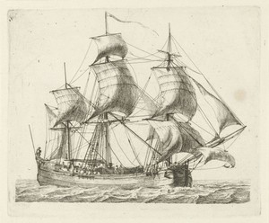 Driemaster met de wind in de zeilen