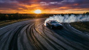 Drifting Tracks at Sunset