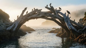 Driftwood Archway Sunrise