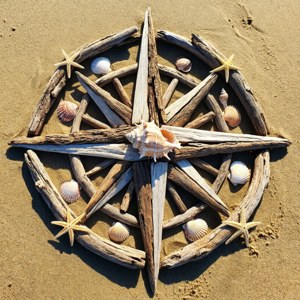 Driftwood Compass Rose