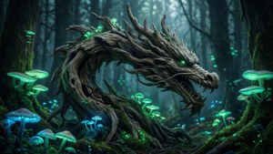 Driftwood Dragon in Mist